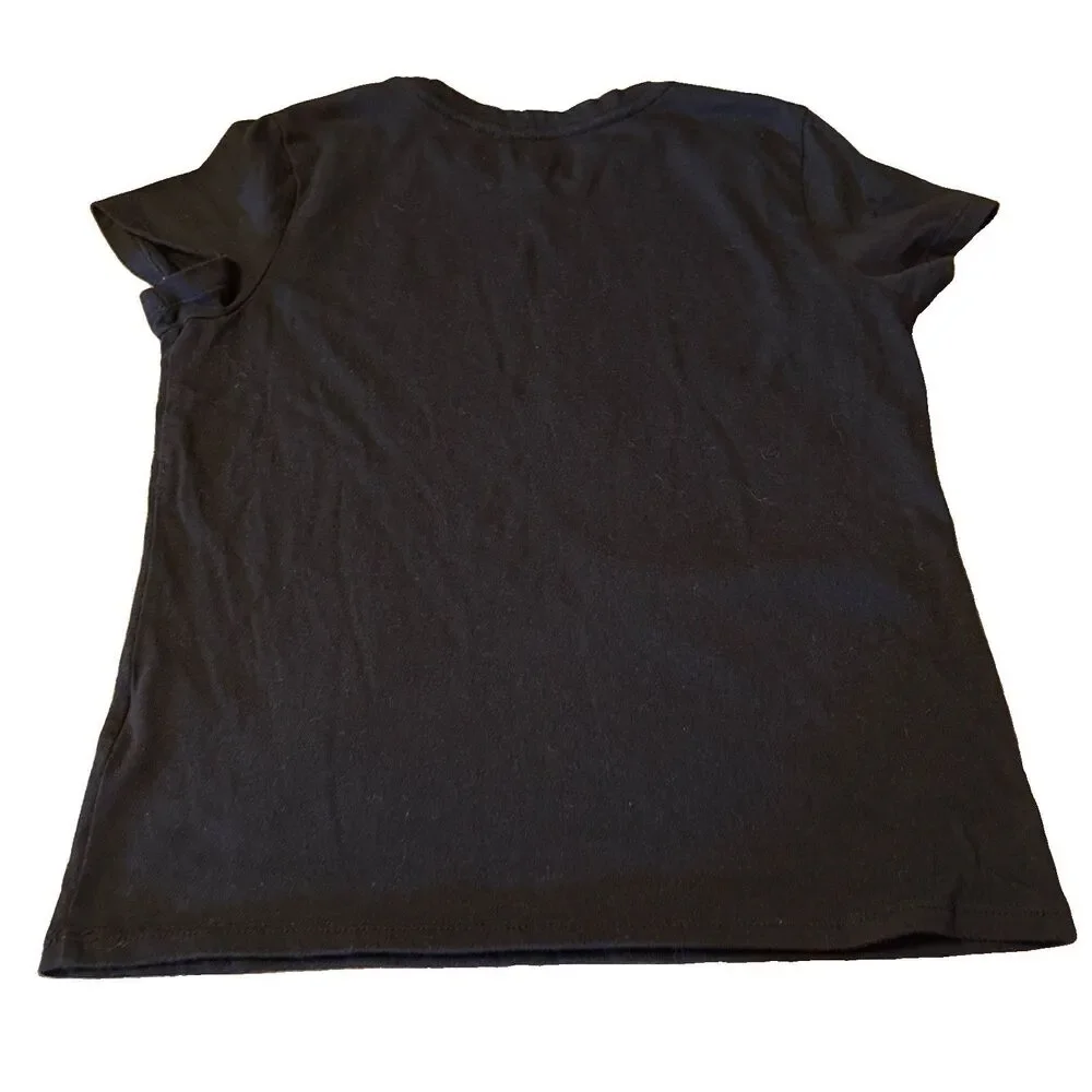 Girls Old Navy Black Heart Graphic Fitted T-Shirt Size 10-12